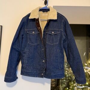 Denim Sherpa-Lined Kids Jacket